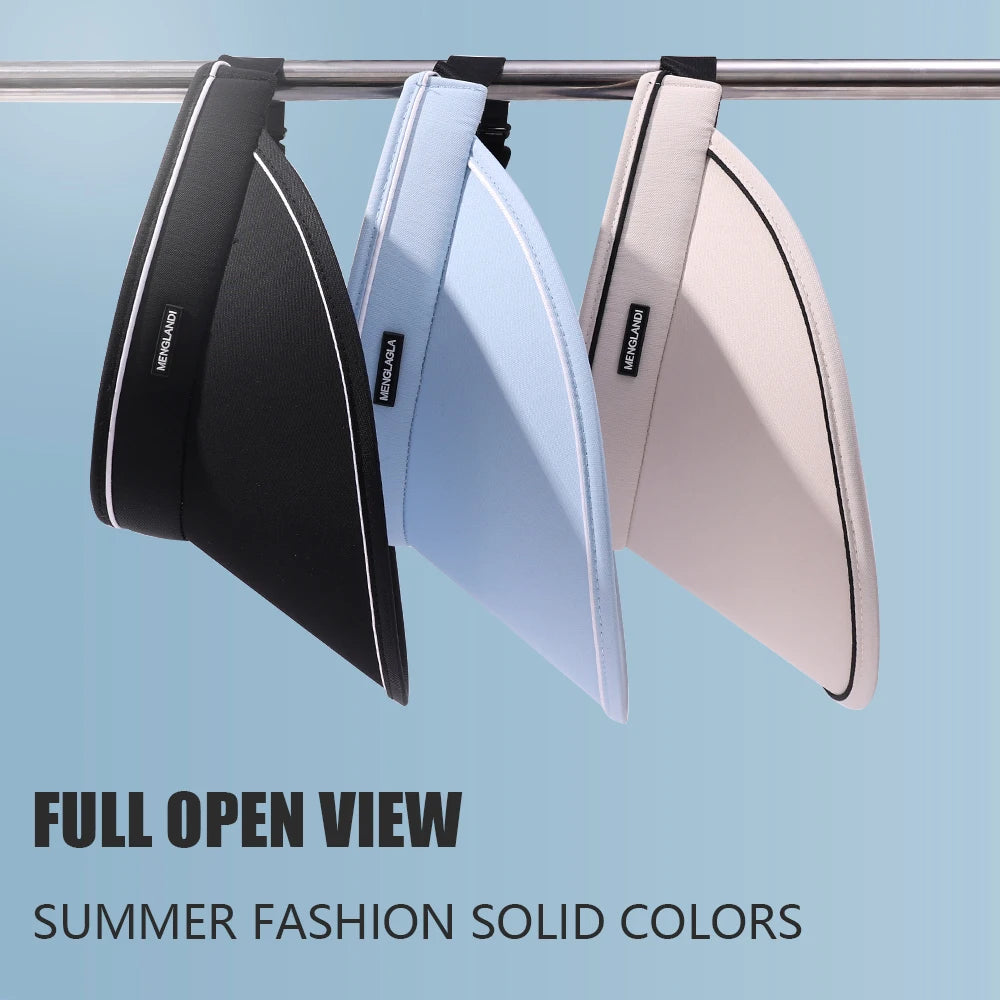 Casual Women Summer Wide Brim Sun Visor Hat Adjustable UV Protection Foldable Sport Empty Top Cap Beach Cap Sun Hat