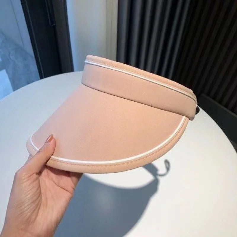 Casual Women Summer Wide Brim Sun Visor Hat Adjustable UV Protection Foldable Sport Empty Top Cap Beach Cap Sun Hat