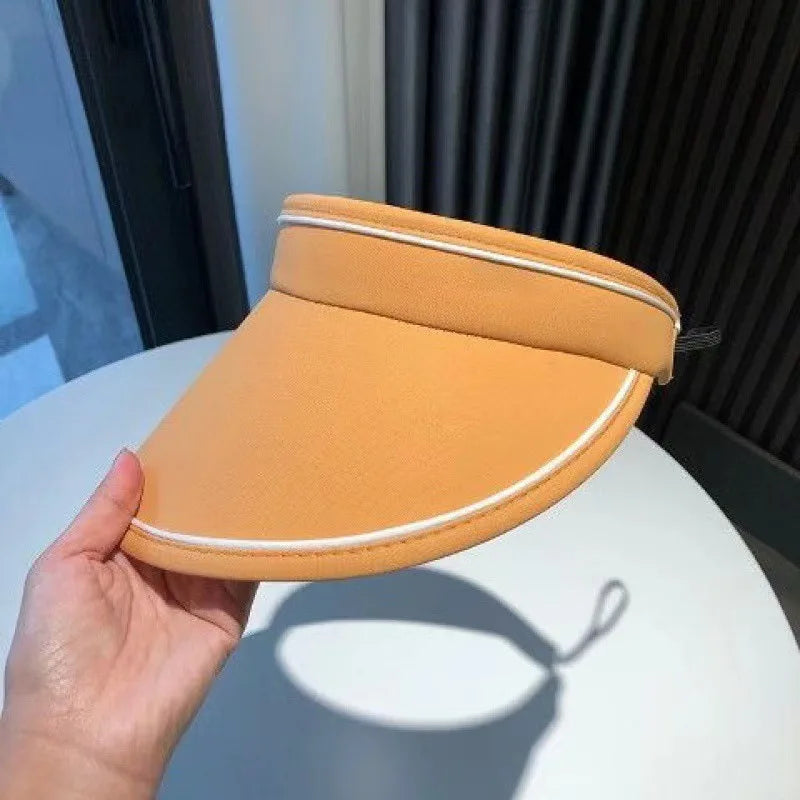 Casual Women Summer Wide Brim Sun Visor Hat Adjustable UV Protection Foldable Sport Empty Top Cap Beach Cap Sun Hat