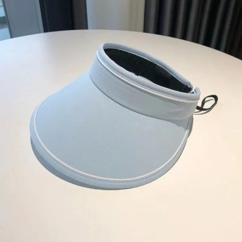 Casual Women Summer Wide Brim Sun Visor Hat Adjustable UV Protection Foldable Sport Empty Top Cap Beach Cap Sun Hat